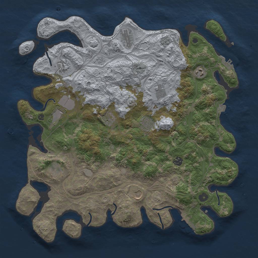 Rust Map: Procedural Map, Size: 4250, Seed: 1593118386, 19 Monuments