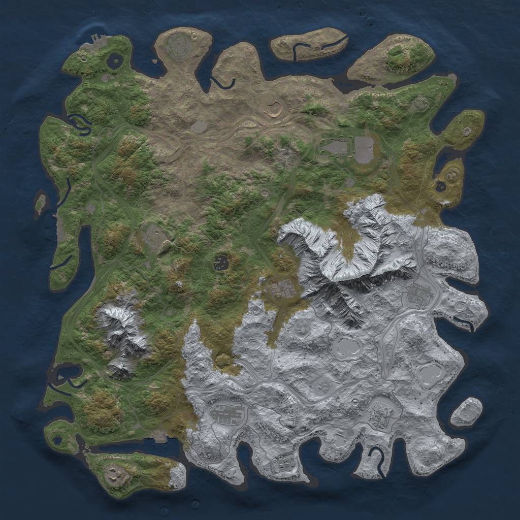 Rust Map: Procedural Map, Size: 5000, Seed: 934731048, 19 Monuments