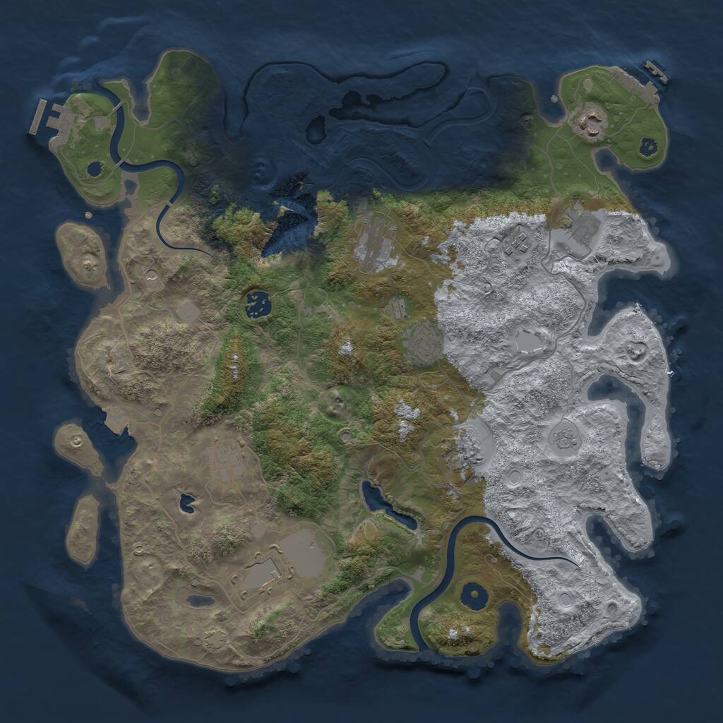 Rust Map: Procedural Map, Size: 4000, Seed: 250760199, 15 Monuments