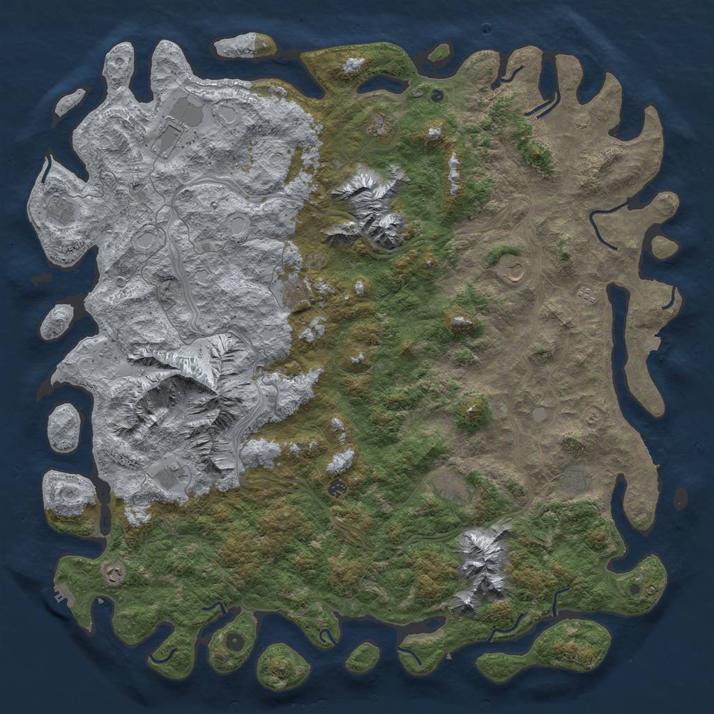 Rust Map: Procedural Map, Size: 6000, Seed: 475278973, 19 Monuments