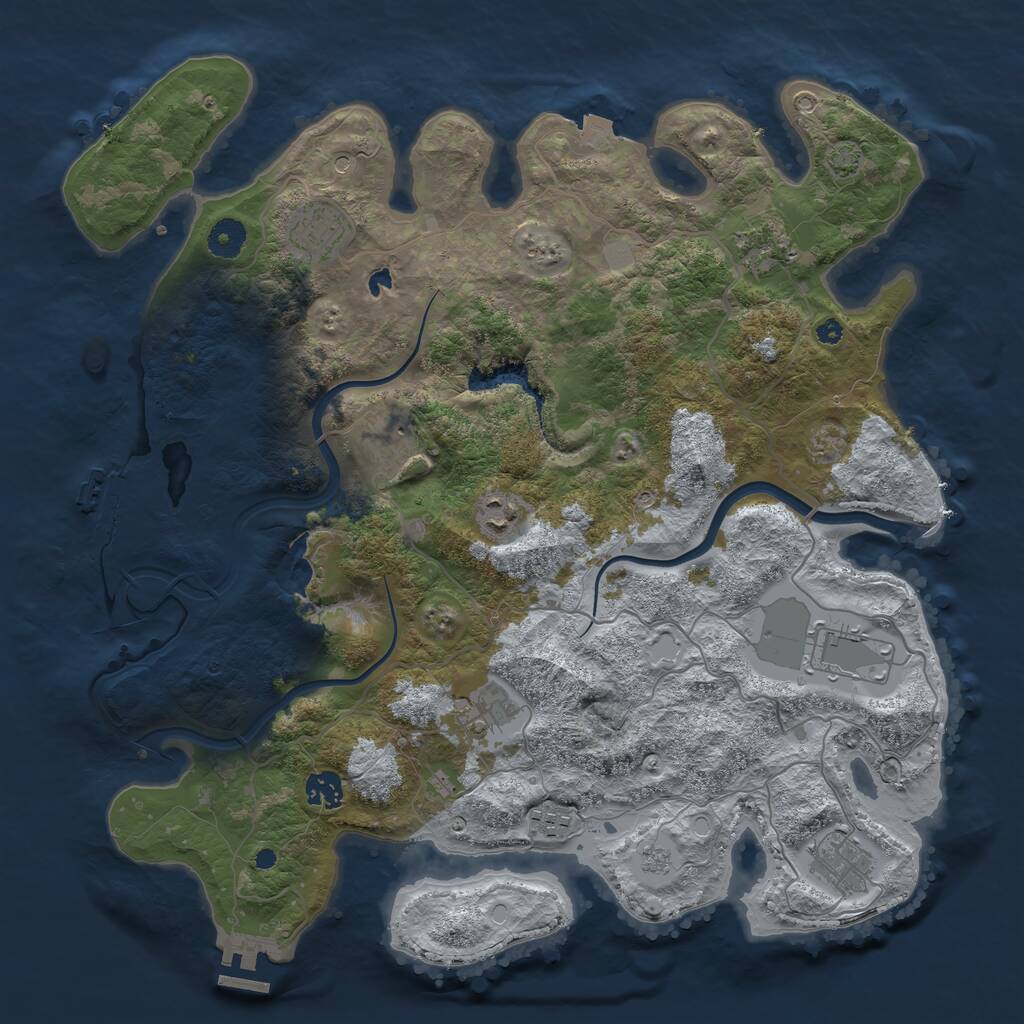 Rust Map: Procedural Map, Size: 4000, Seed: 13223, 15 Monuments