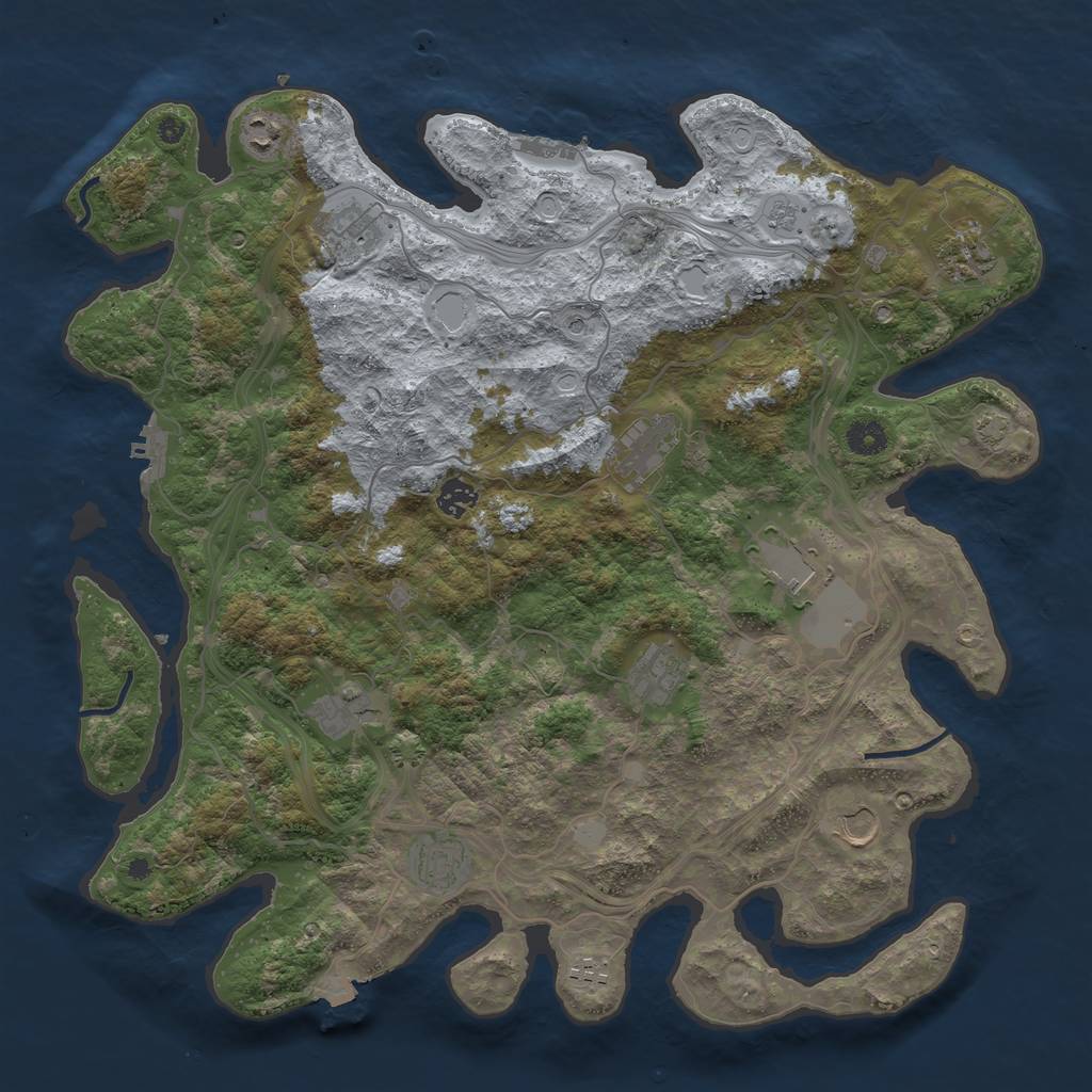 Rust Map: Procedural Map, Size: 4250, Seed: 954594740, 19 Monuments