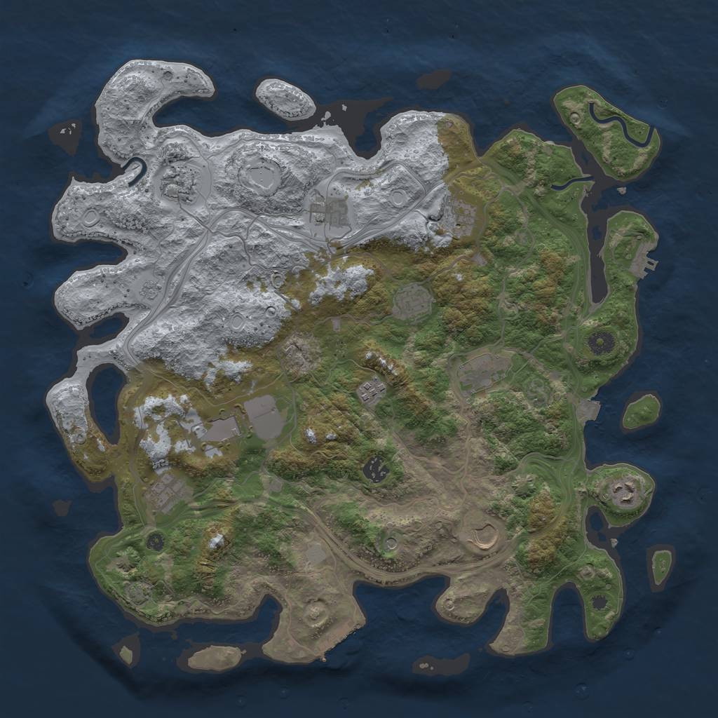 Rust Map: Procedural Map, Size: 4250, Seed: 32981094, 19 Monuments
