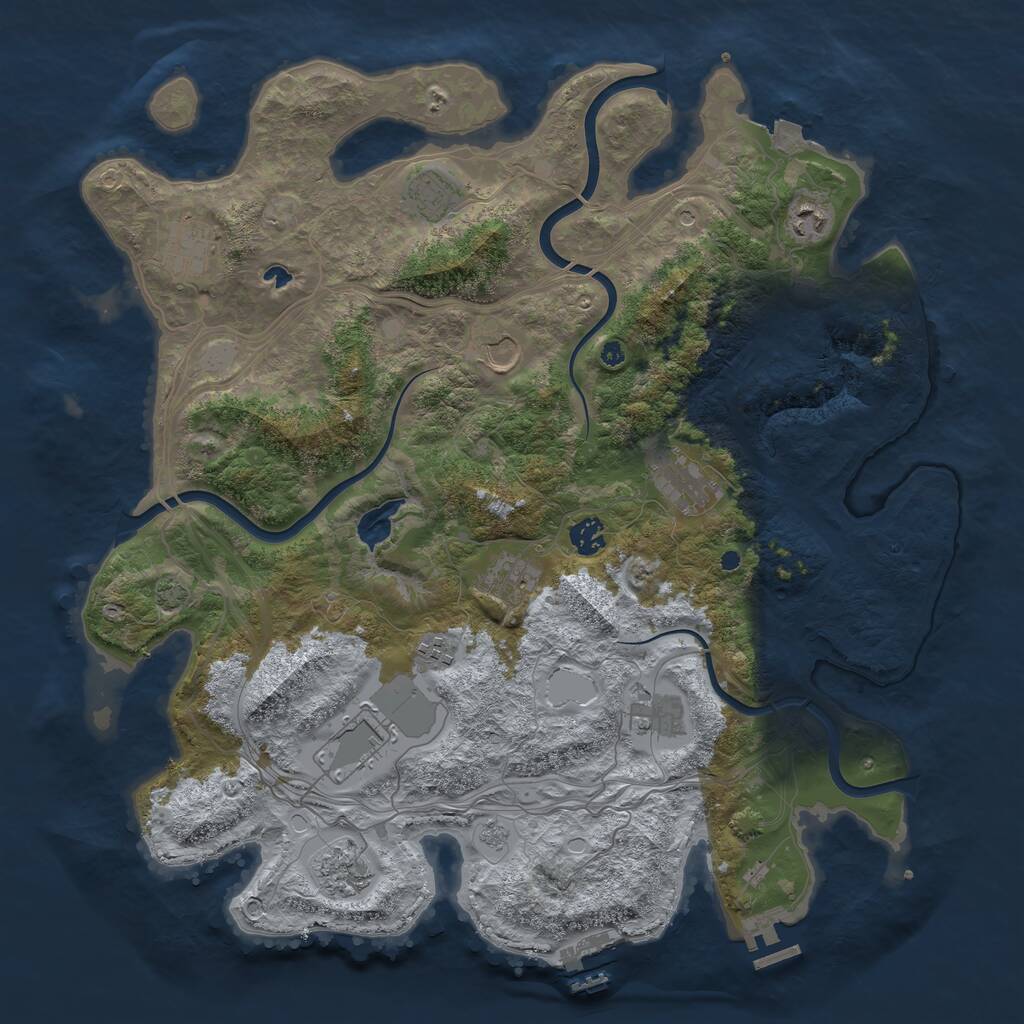 Rust Map: Procedural Map, Size: 4250, Seed: 10420, 17 Monuments