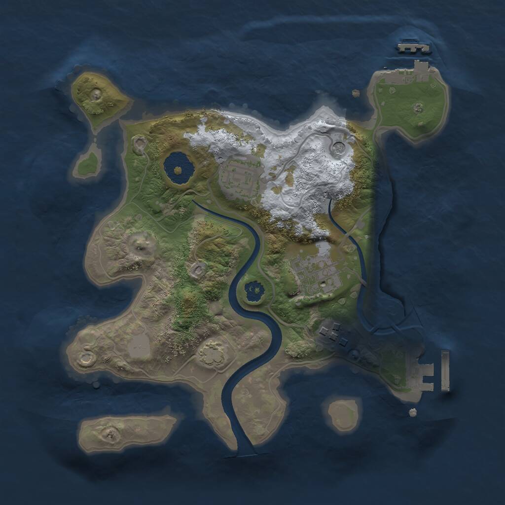 Rust Map: Procedural Map, Size: 2500, Seed: 67858, 8 Monuments