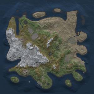 Thumbnail Rust Map: Procedural Map, Size: 3500, Seed: 1145385469, 15 Monuments