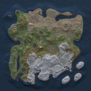 Thumbnail Rust Map: Procedural Map, Size: 3500, Seed: 439351618, 17 Monuments