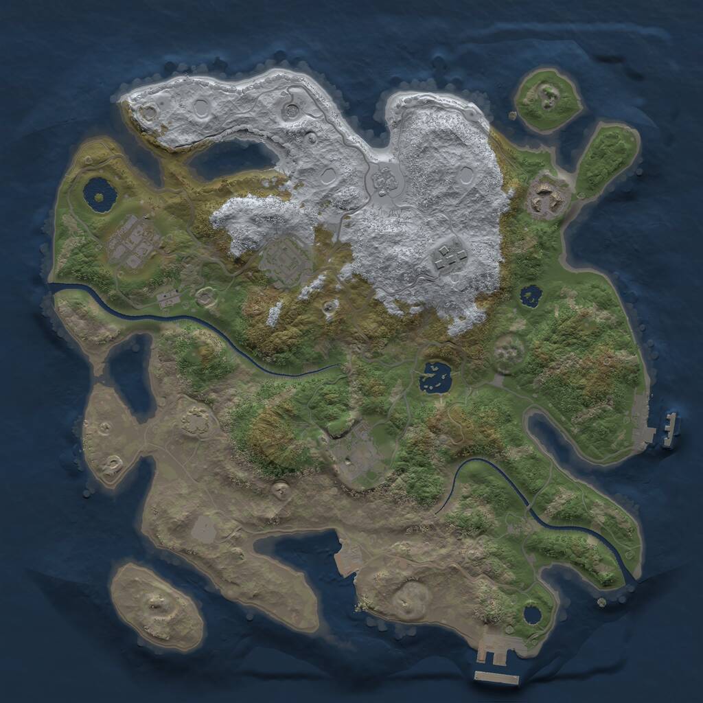 Rust Map: Procedural Map, Size: 3200, Seed: 19700918, 12 Monuments