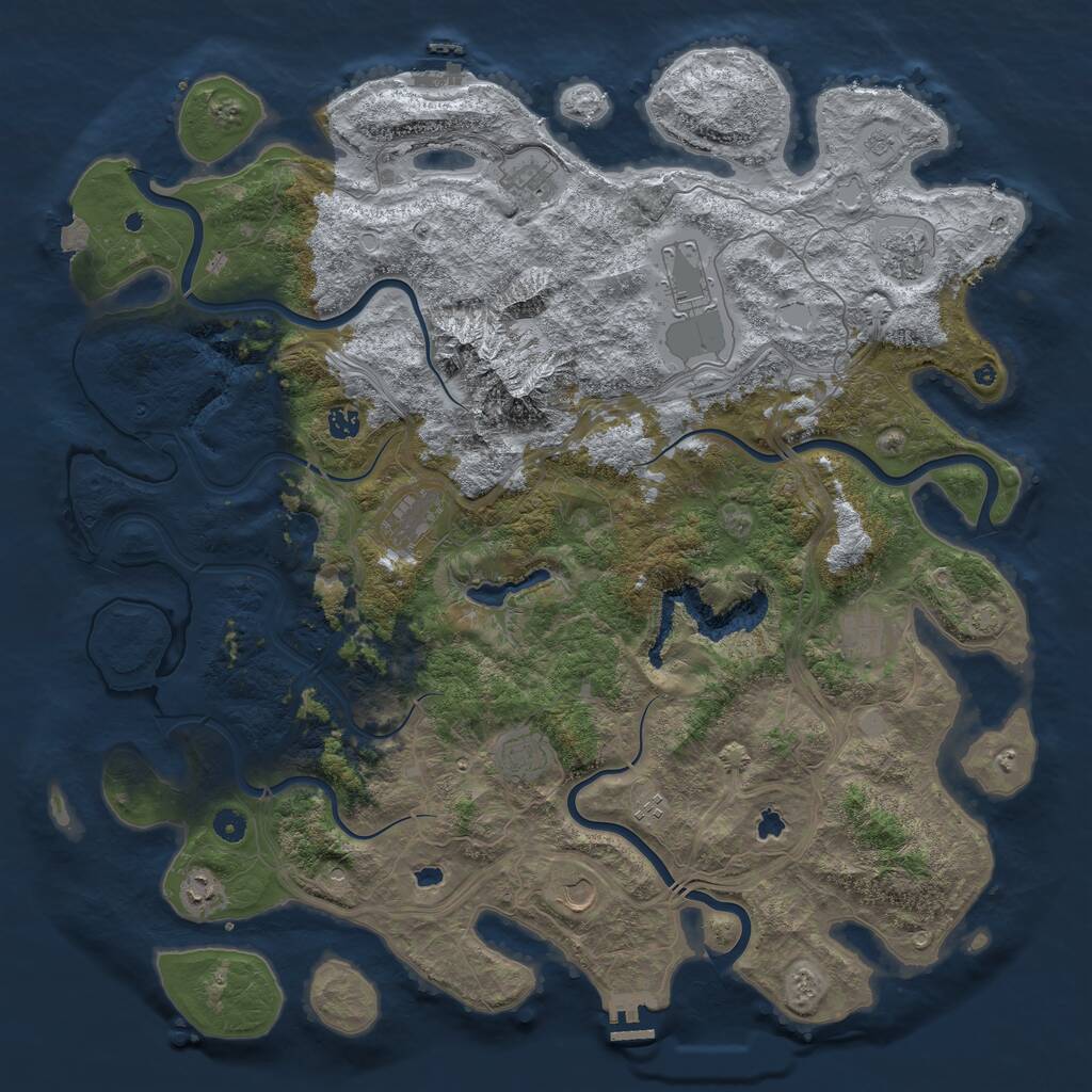 Rust Map: Procedural Map, Size: 5000, Seed: 301489910, 16 Monuments
