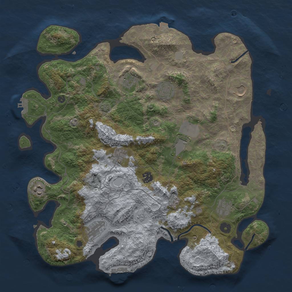 Rust Map: Procedural Map, Size: 4000, Seed: 362459541, 18 Monuments