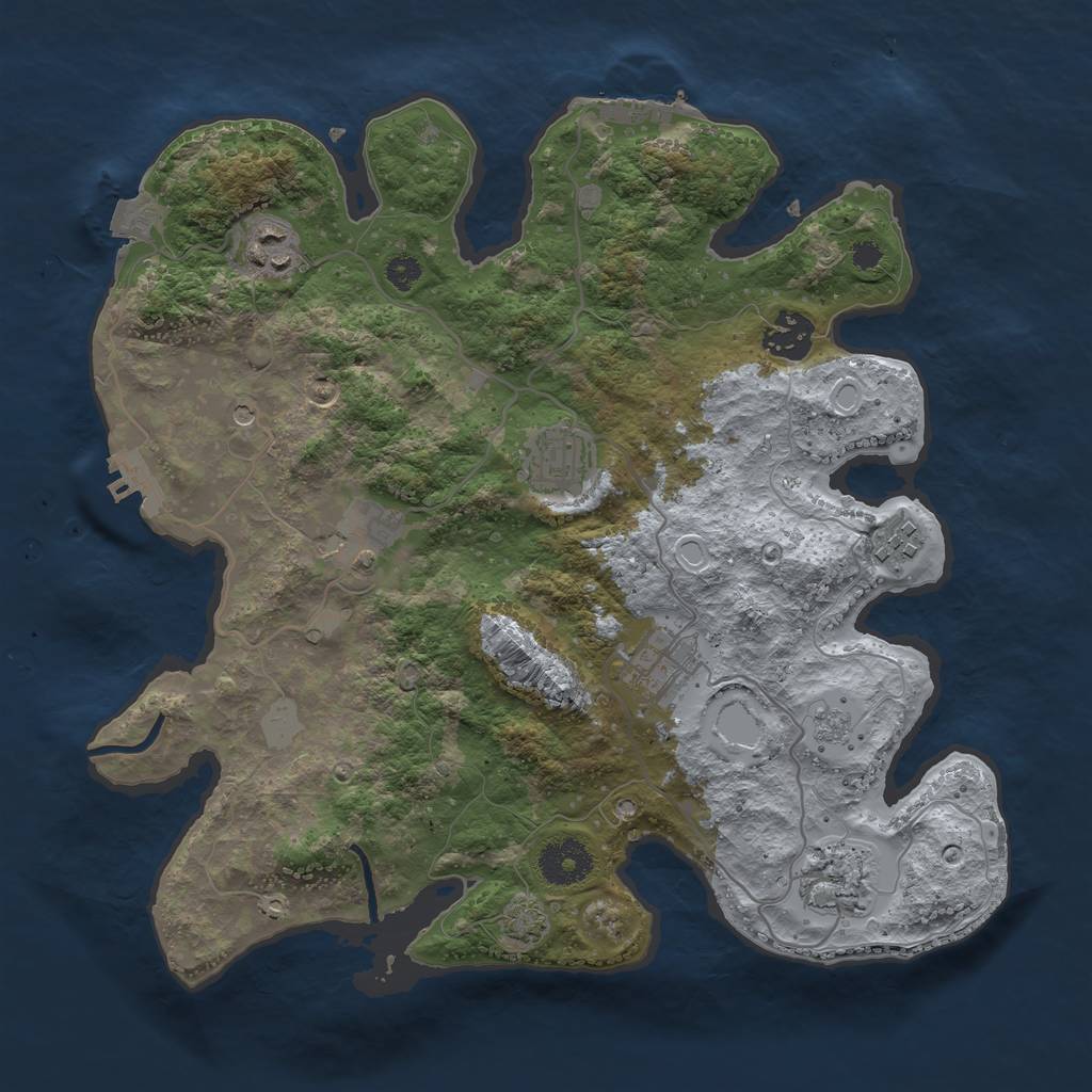 Rust Map: Procedural Map, Size: 3300, Seed: 725192479, 15 Monuments