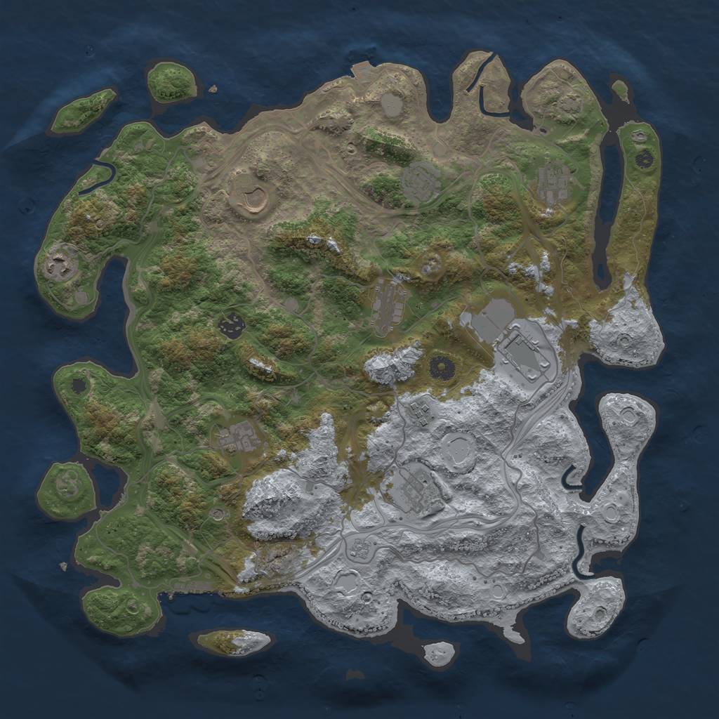 Rust Map: Procedural Map, Size: 4250, Seed: 1964357808, 17 Monuments