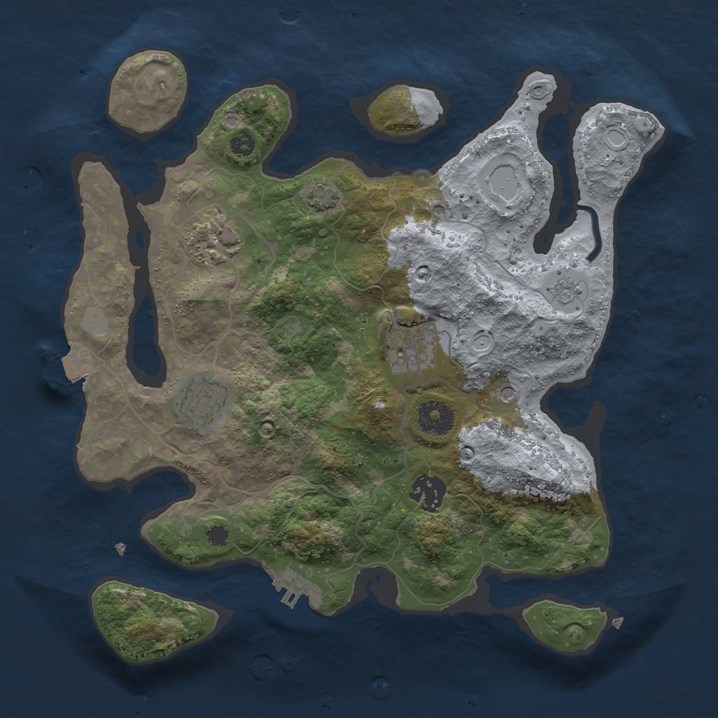 Rust Map: Procedural Map, Size: 3000, Seed: 450765180, 11 Monuments