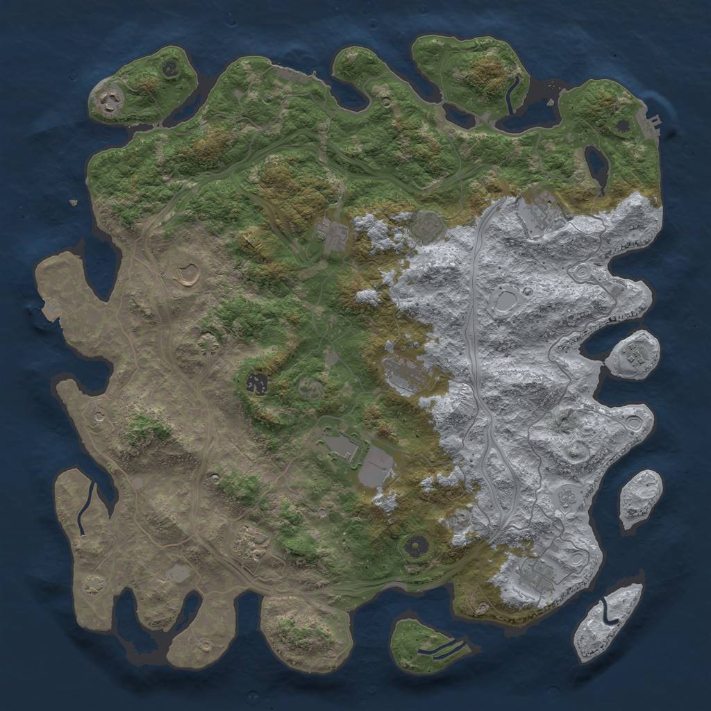 Rust Map: Procedural Map, Size: 4700, Seed: 6546857, 19 Monuments