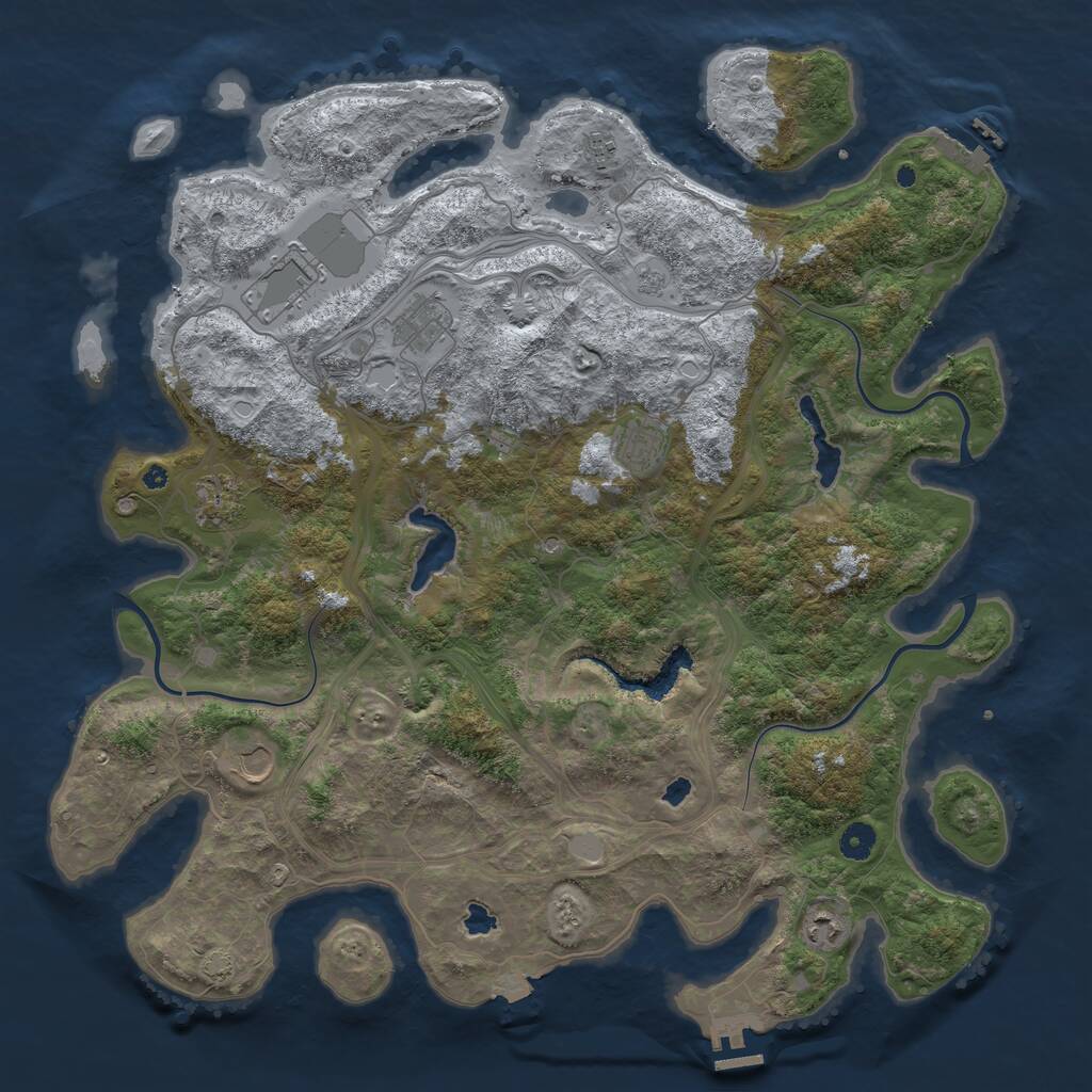 Rust Map: Procedural Map, Size: 4500, Seed: 1740286432, 13 Monuments