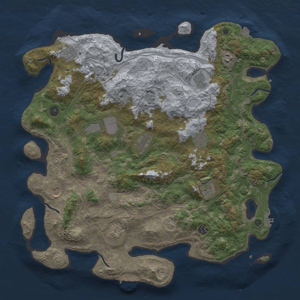 Rust Map: Procedural Map, Size: 4500, Seed: 4534533, 19 Monuments