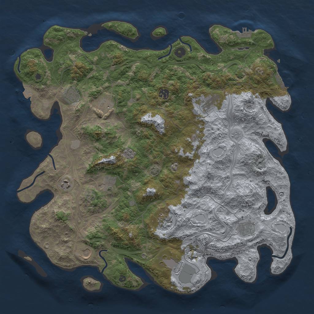 Rust Map: Procedural Map, Size: 4500, Seed: 219999462, 19 Monuments