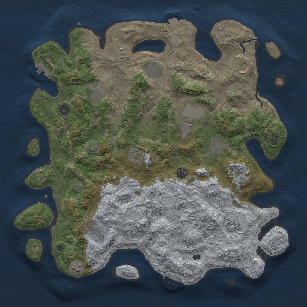 Rust Map: Procedural Map, Size: 4250, Seed: 195338793, 19 Monuments