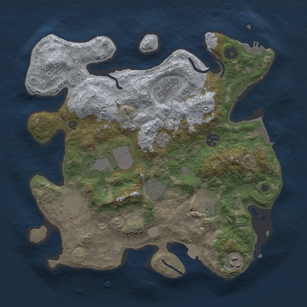 Rust Map: Procedural Map, Size: 3500, Seed: 881890217, 15 Monuments