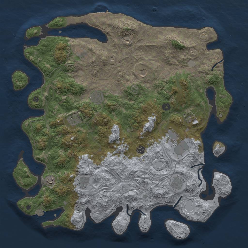 Rust Map: Procedural Map, Size: 4500, Seed: 453, 18 Monuments