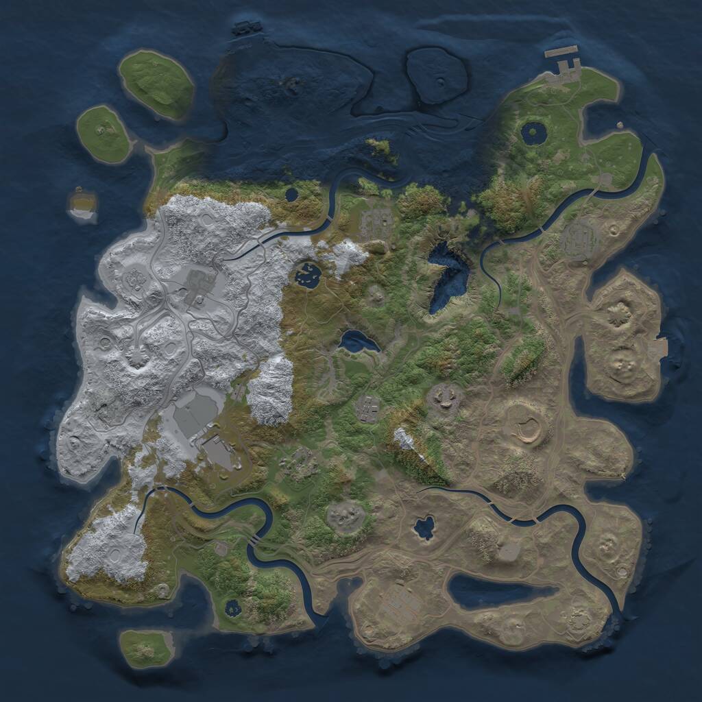 Rust Map: Procedural Map, Size: 4250, Seed: 243308127, 16 Monuments