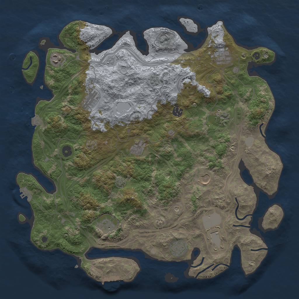 Rust Map: Procedural Map, Size: 4250, Seed: 2145016422, 19 Monuments