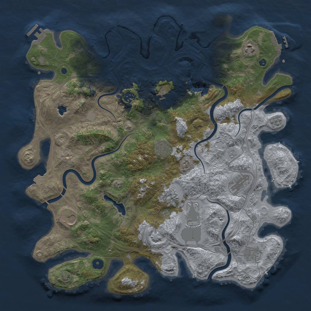 Rust Map: Procedural Map, Size: 4250, Seed: 78, 16 Monuments