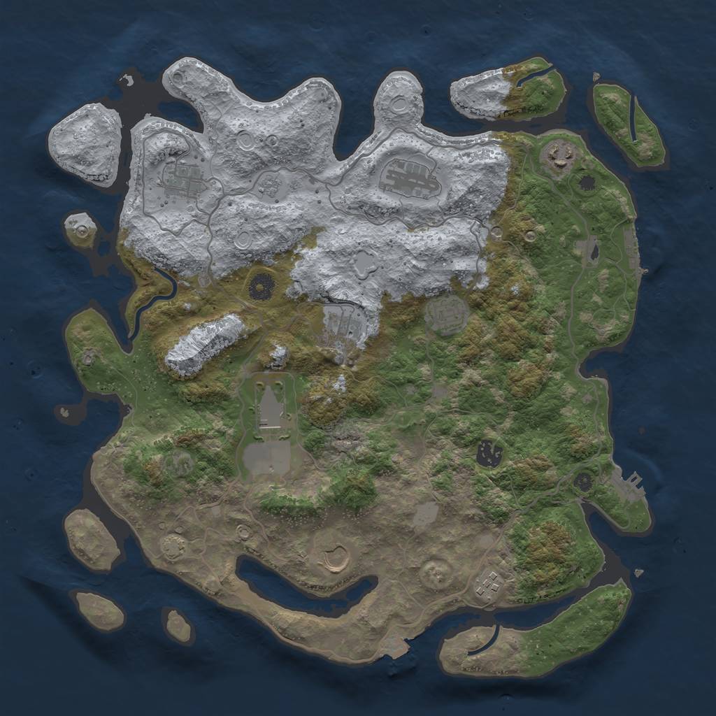 Rust Map: Procedural Map, Size: 4000, Seed: 90502123, 17 Monuments