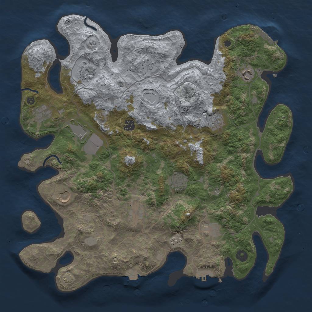 Rust Map: Procedural Map, Size: 4000, Seed: 2056235123, 19 Monuments