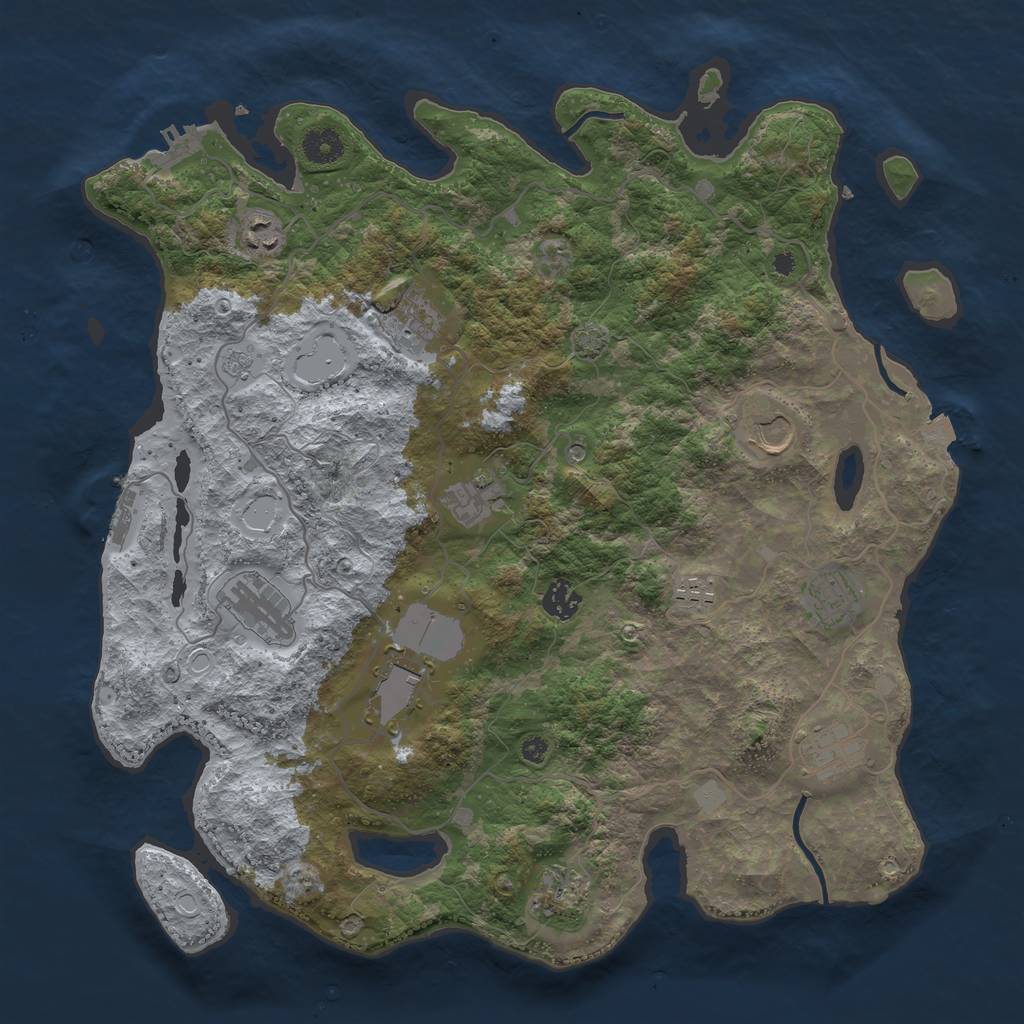 Rust Map: Procedural Map, Size: 4000, Seed: 777277832, 19 Monuments