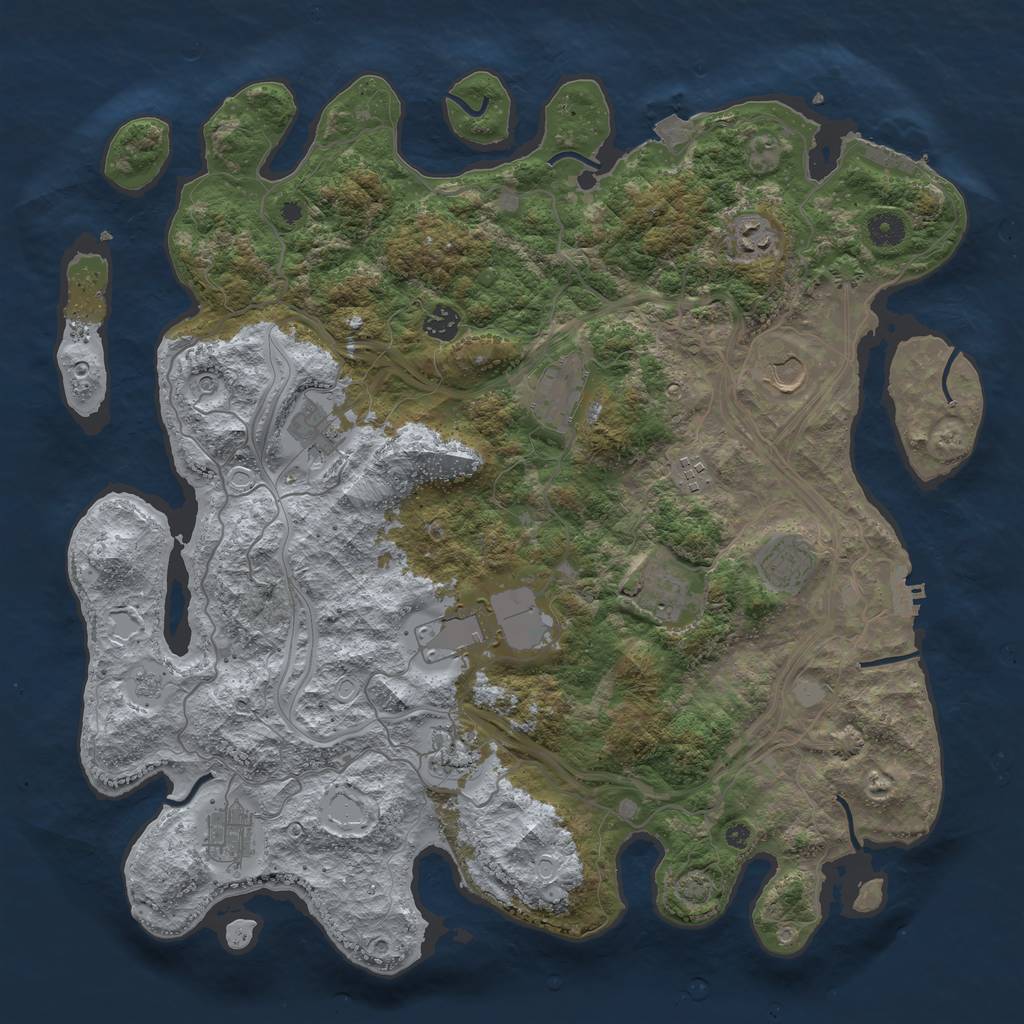 Rust Map: Procedural Map, Size: 4300, Seed: 336452, 19 Monuments