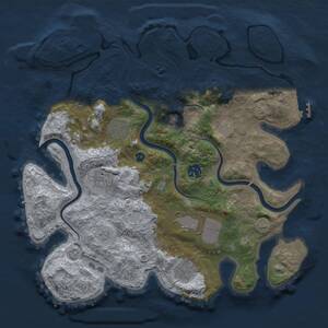 Thumbnail Rust Map: Procedural Map, Size: 3500, Seed: 258043104, 12 Monuments