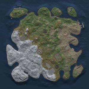 Thumbnail Rust Map: Procedural Map, Size: 3500, Seed: 258043104, 15 Monuments