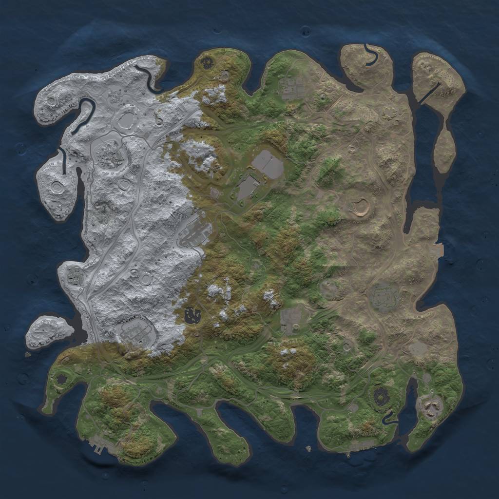 Rust Map: Procedural Map, Size: 4250, Seed: 1400941017, 19 Monuments