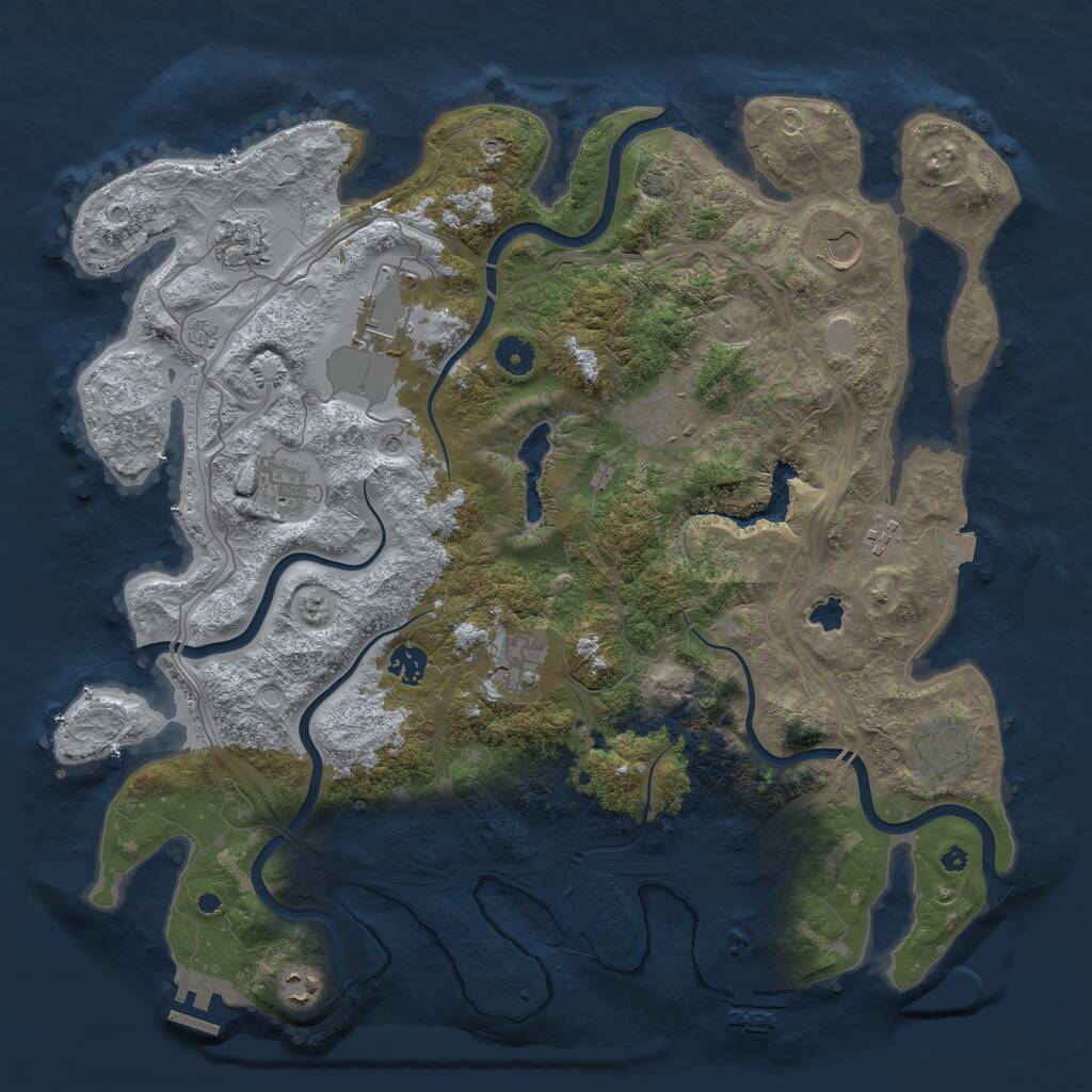 Rust Map: Procedural Map, Size: 4250, Seed: 1400941017, 16 Monuments