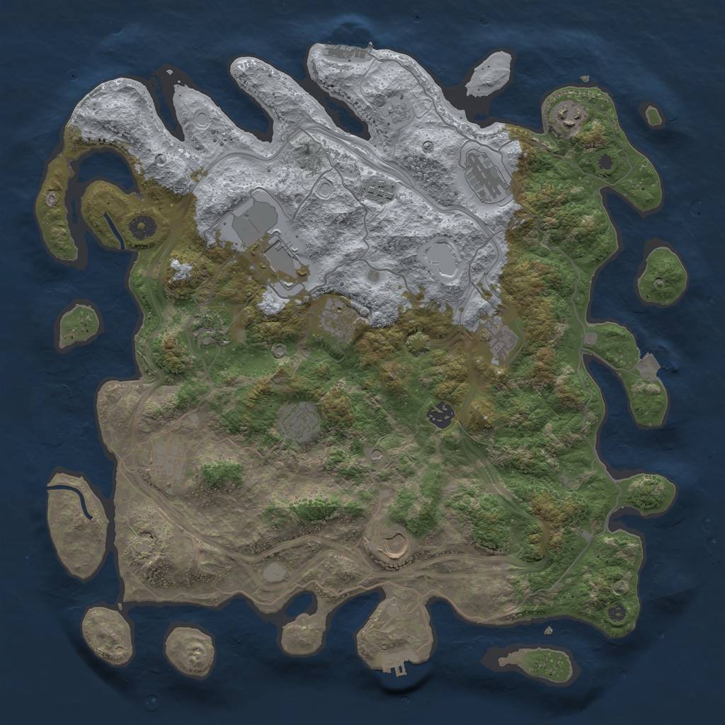 Rust Map: Procedural Map, Size: 4250, Seed: 1887320221, 19 Monuments