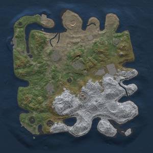 Thumbnail Rust Map: Procedural Map, Size: 3500, Seed: 1558052325, 16 Monuments