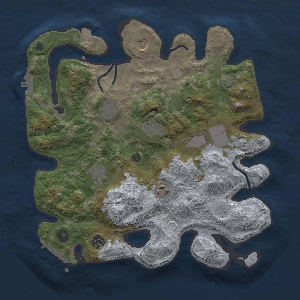 Rust Map: Procedural Map, Size: 3500, Seed: 1558052325, 16 Monuments