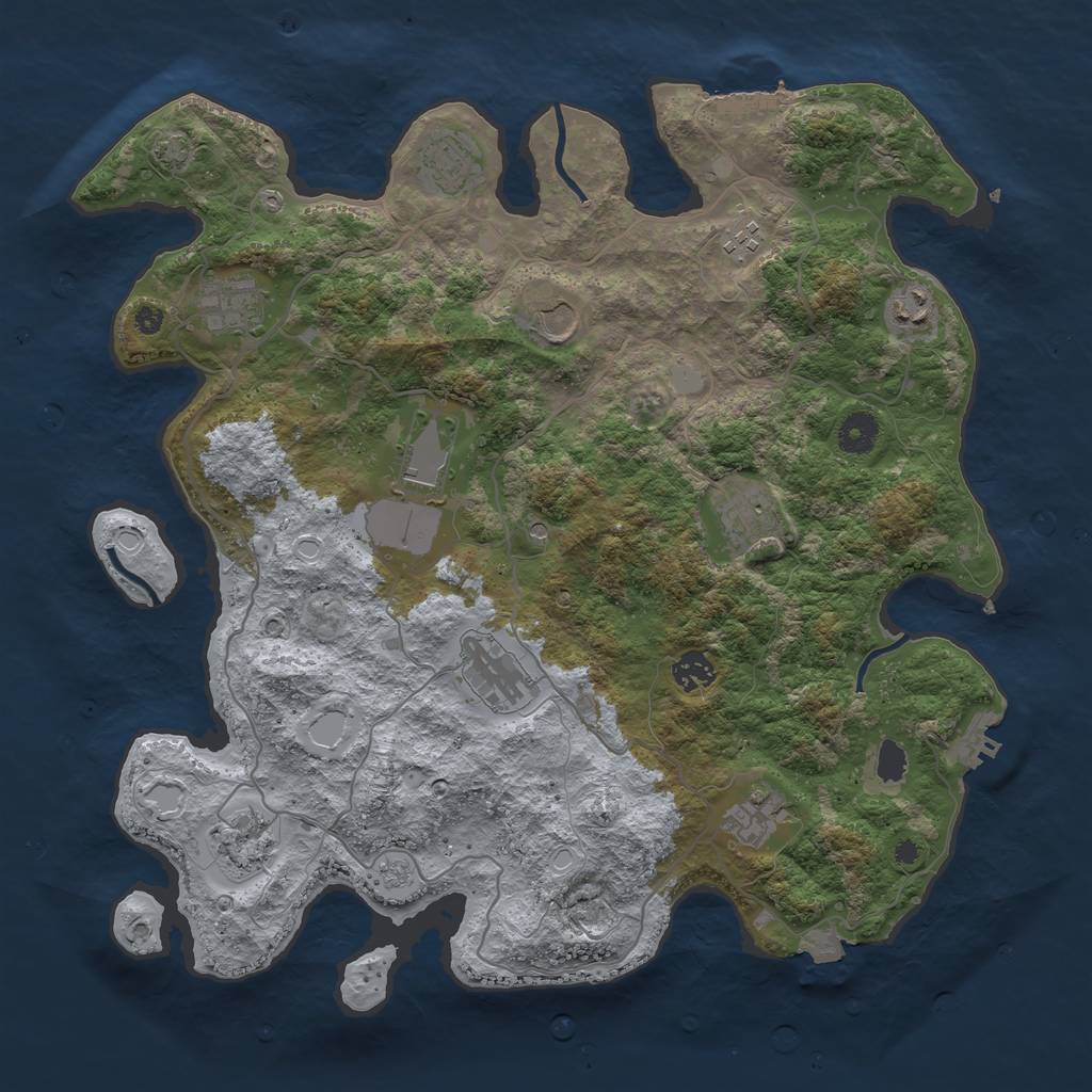 Rust Map: Procedural Map, Size: 4000, Seed: 860198913, 19 Monuments