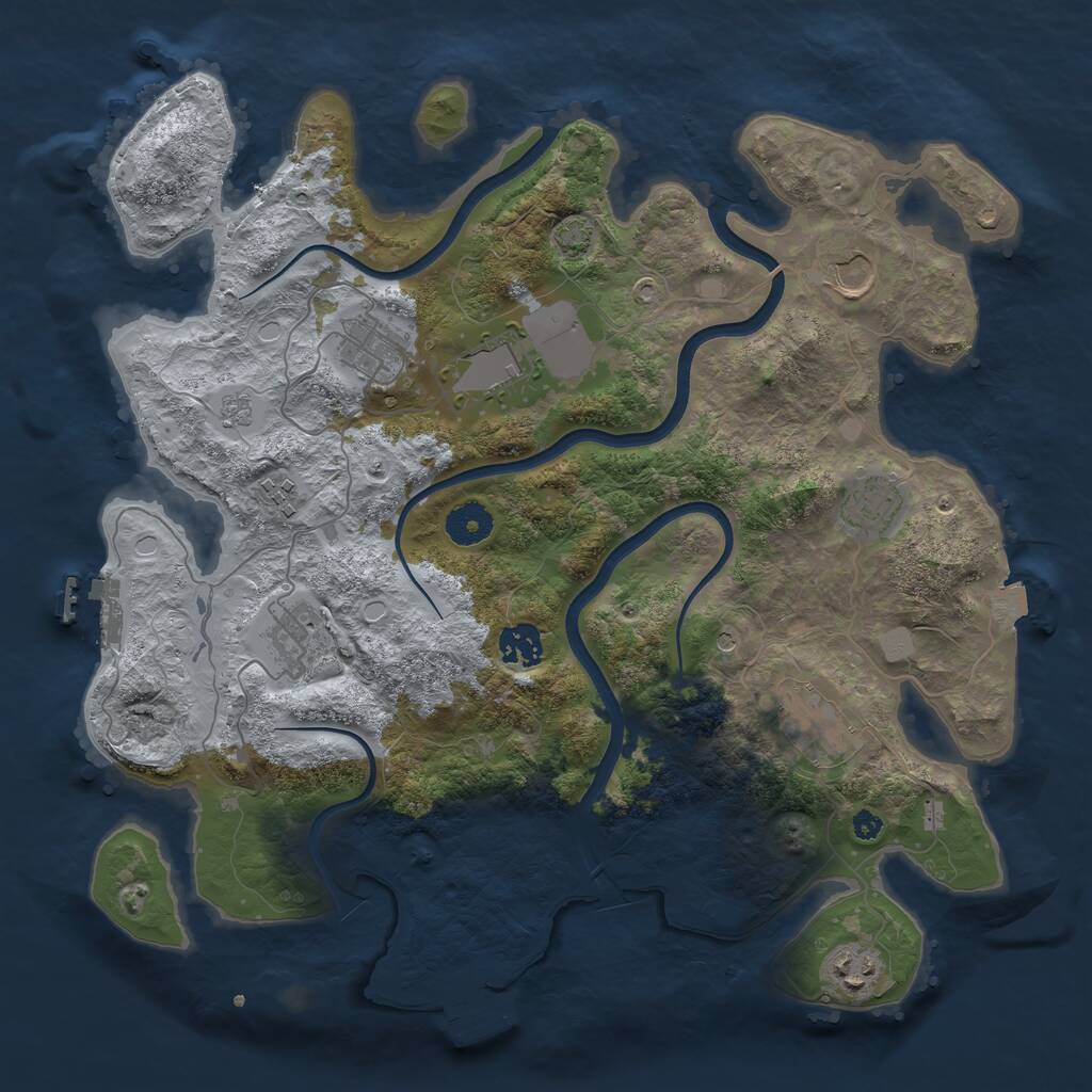 Rust Map: Procedural Map, Size: 3700, Seed: 3950, 15 Monuments