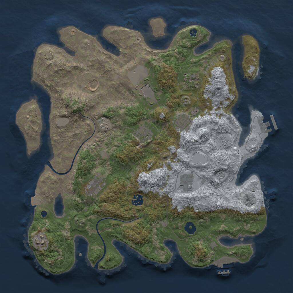 Rust Map: Procedural Map, Size: 3800, Seed: 8326716, 16 Monuments
