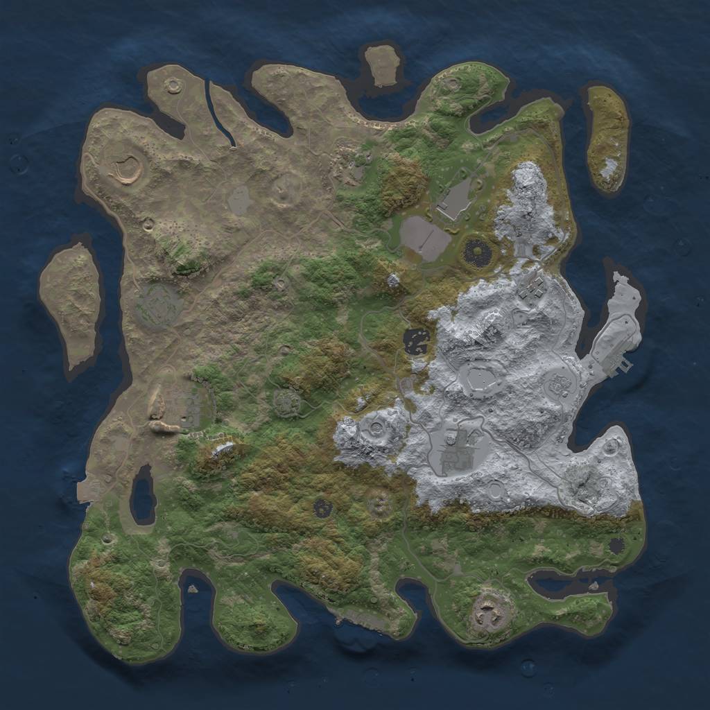 Rust Map: Procedural Map, Size: 3800, Seed: 8326716, 17 Monuments