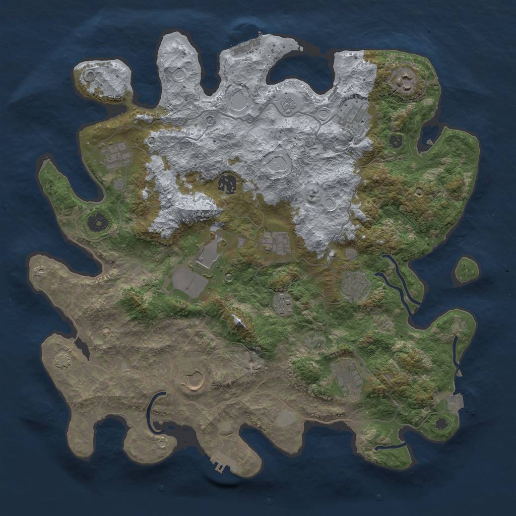 Rust Map: Procedural Map, Size: 4000, Seed: 68352539, 18 Monuments