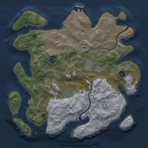Thumbnail Rust Map: Procedural Map, Size: 3500, Seed: 835829724, 12 Monuments