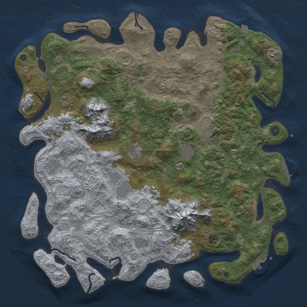 Rust Map: Procedural Map, Size: 5000, Seed: 28698, 19 Monuments