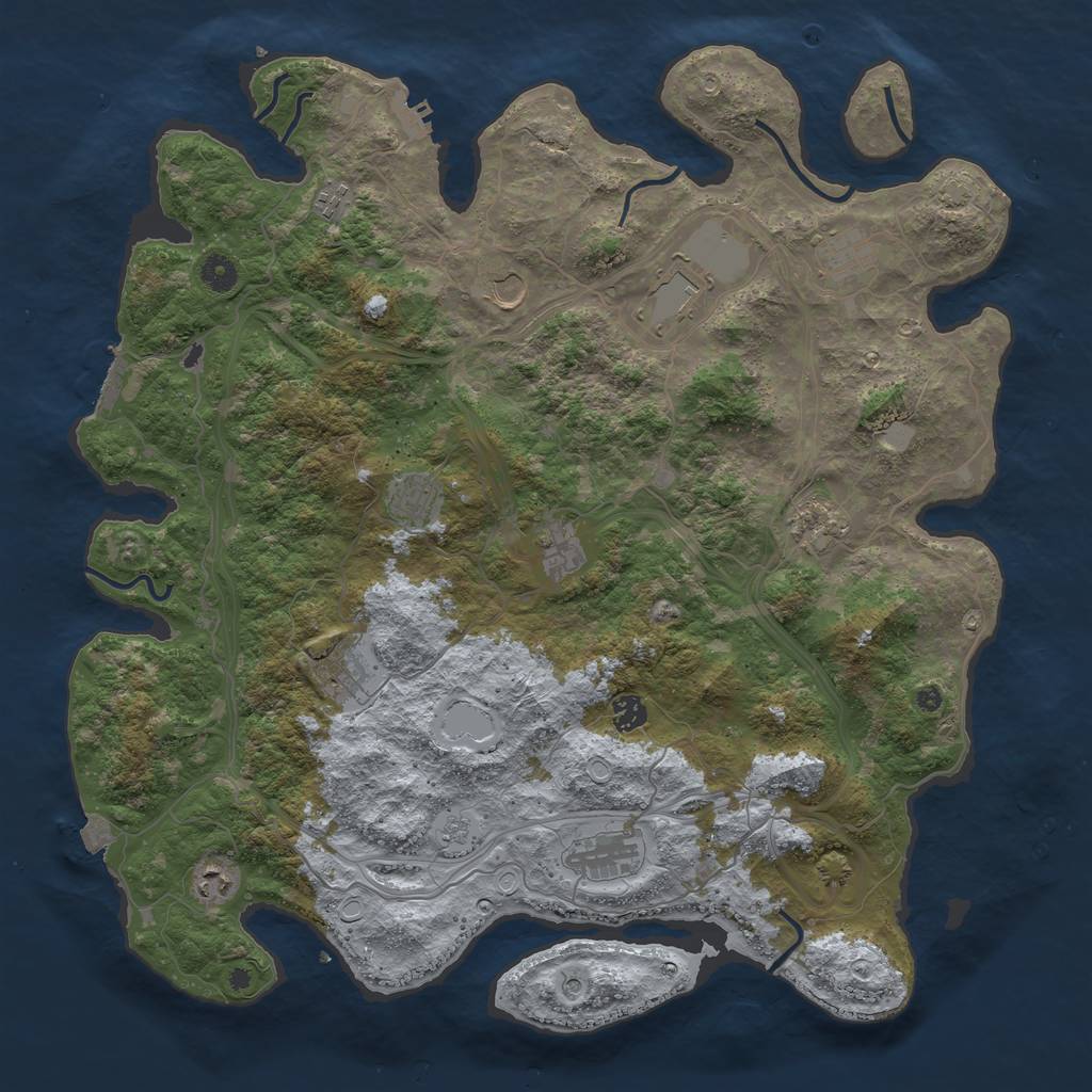 Rust Map: Procedural Map, Size: 4500, Seed: 15649636, 19 Monuments