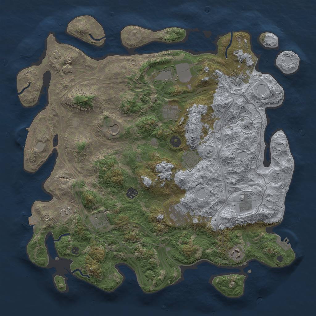 Rust Map: Procedural Map, Size: 4250, Seed: 65658342, 19 Monuments