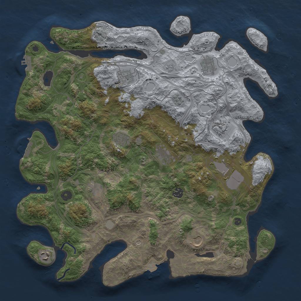 Rust Map: Procedural Map, Size: 4250, Seed: 515948963, 19 Monuments