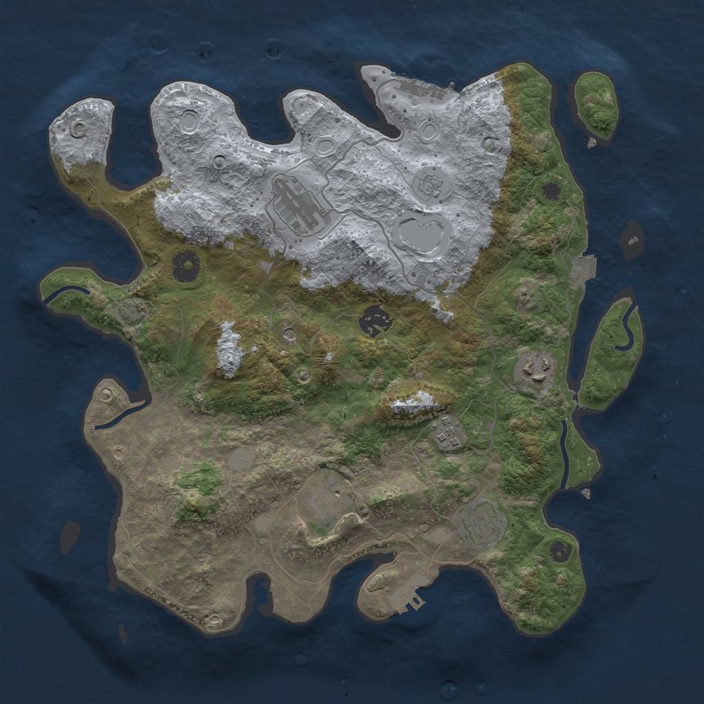 Rust Map: Procedural Map, Size: 3450, Seed: 794533156, 14 Monuments