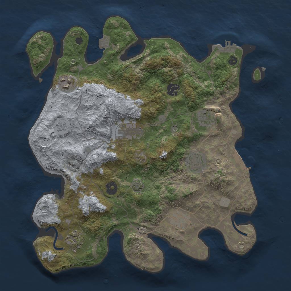 Rust Map: Procedural Map, Size: 3400, Seed: 1847999738, 15 Monuments